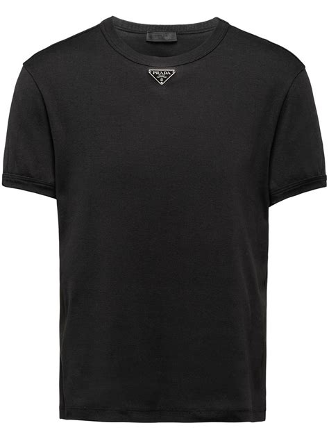 prada t shirt black neon|Black Cotton T.